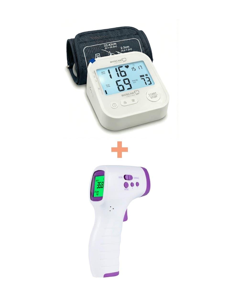 Kit Tensiómetro BIOSCAN F1701T + Termómetro Infrarrojo