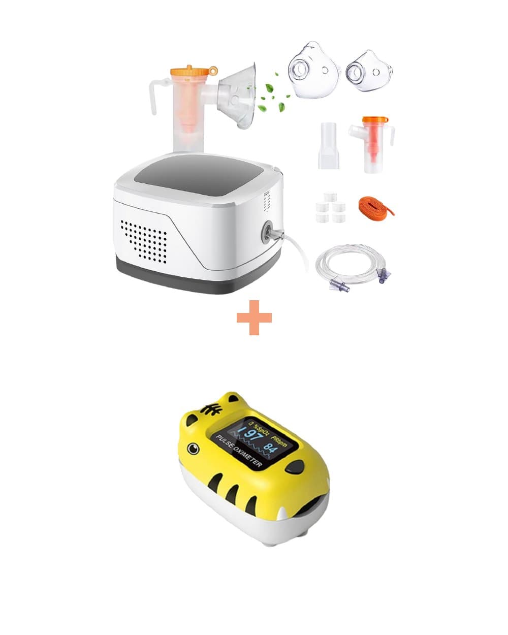 Kit Nebulizador Contec Pulmo Neb + Saturómetro Pediátrico Contec