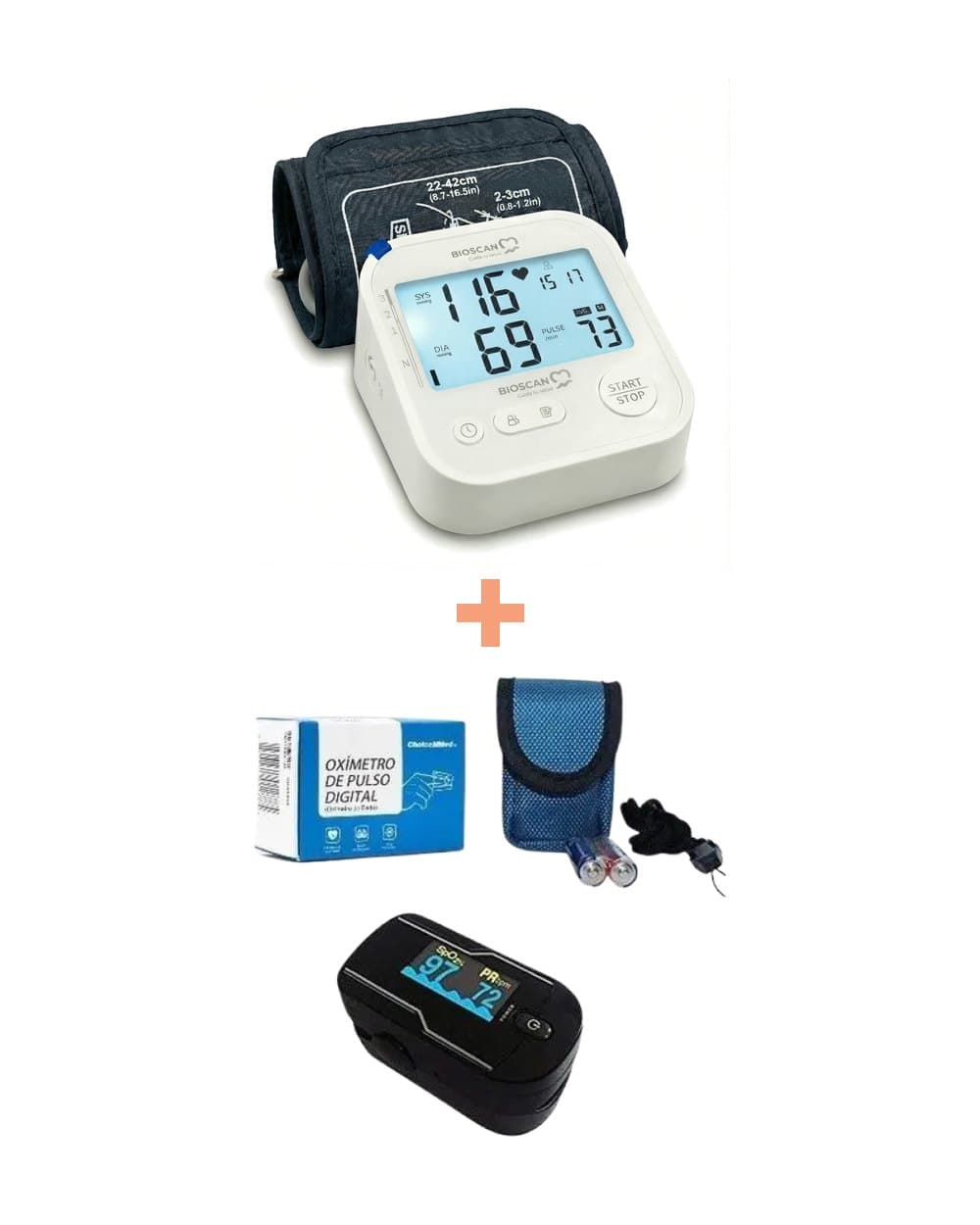 Kit Tensiómetro BIOSCAN F1701T + Saturómetro Choicemmed